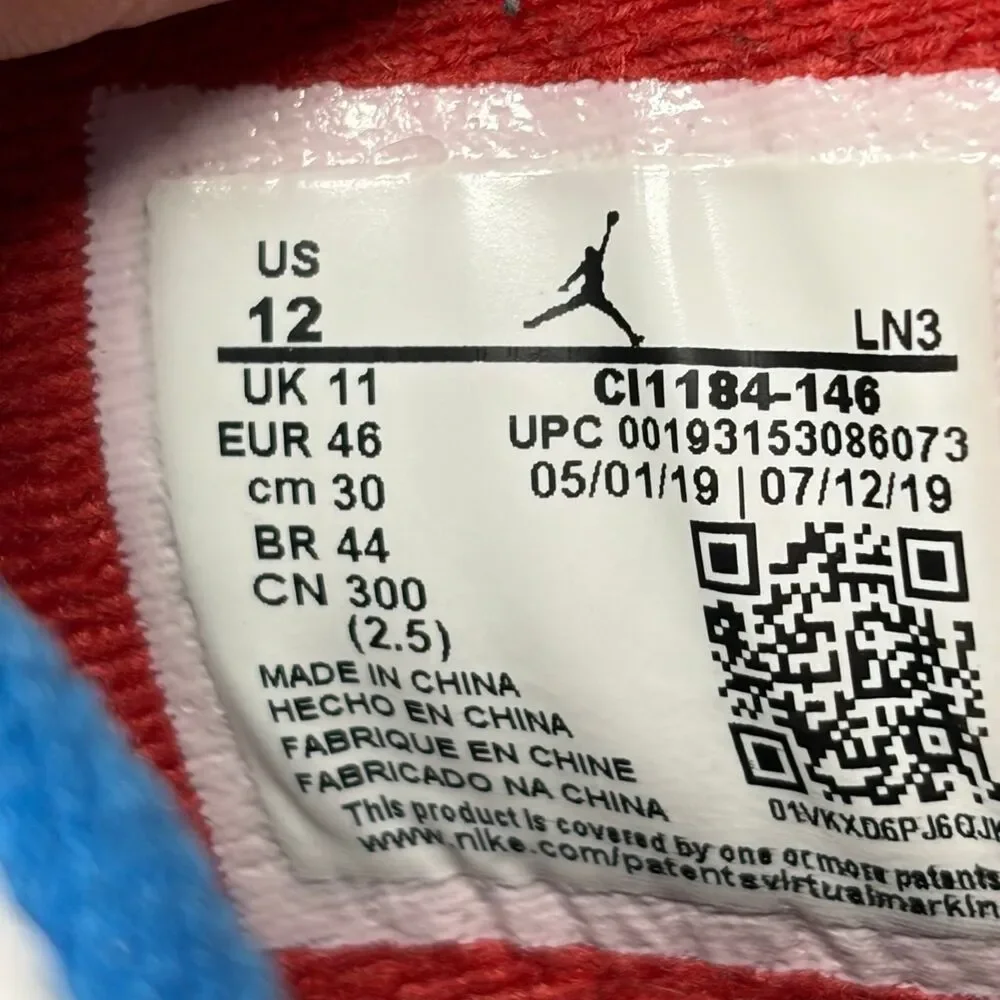 Nike Air Jordan 4 Retro SE What The White Blue Red Men’s Size 12 CI1184-146